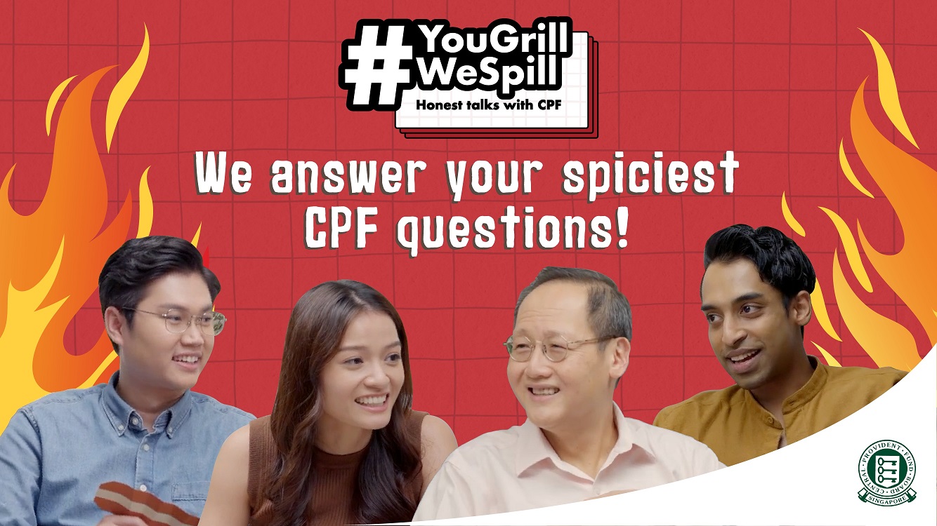 Influencers and minister in a panel discussion answering questions from real Singaporeans on CPF YouGrillWeSpill