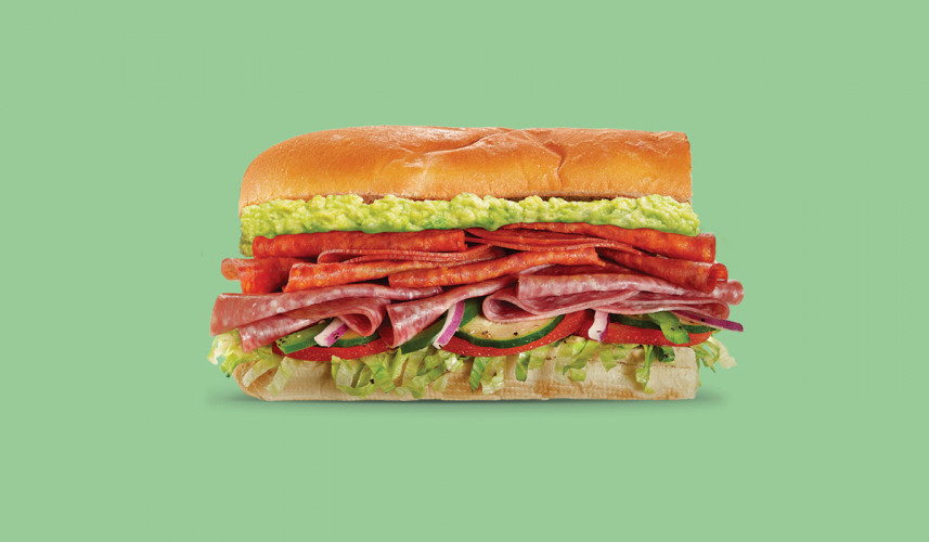 A generously-heaped Subway sandwich for the brand’s avocado campaign on Instagram